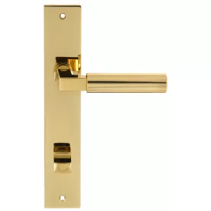 Дверная ручка на планке Extreza STEM-PL13-WC-96-F01-F06 (STEM 135) полированная латунь / латунь PVD