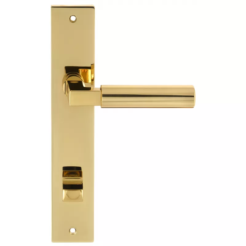 Дверная ручка на планке Extreza STEM-PL13-WC-96-F01-F06 (STEM 135) полированная латунь / латунь PVD