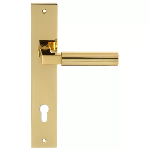 Дверная ручка на планке Extreza STEM-PL13-CYL-85-F01-F06 (STEM 135) полированная латунь / латунь PVD