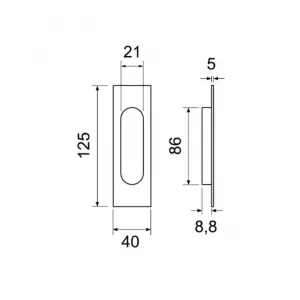 Ручки для раздвижных дверей (КУПЕ) Extreza P401 медь PVD F09 (1 шт.)