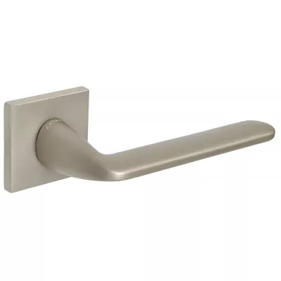 Дверная ручка Extreza HI-TECH "VIKI" 127 на квадратной розетке R15 матовый никель F20 (5 мм)