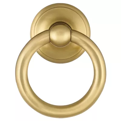 Стучалка для двери Extreza D110 круглая, цвет матовая латунь ГЛЯНЕЦ F07 (d-110 mm)