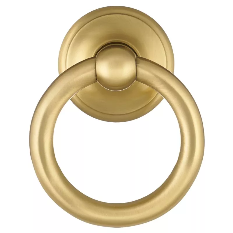 Стучалка для двери Extreza D110 круглая, цвет матовая латунь ГЛЯНЕЦ F07 (d-110 mm)