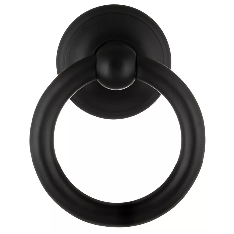 Стучалка для двери Extreza D110 круглая, цвет черный матовый F02 (d-110 mm)