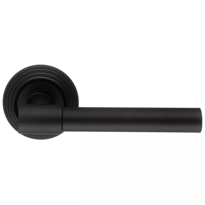 Дверная ручка Extreza "NUVO" 125 на круглой розетке R05 черный F22