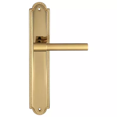 Дверная ручка Extreza "NUVO" 125 на планке PL03 матовая латунь / латунь F01