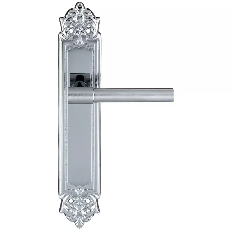 Дверная ручка Extreza "NUVO" 125 на планке PL02 матовый хром / хром F05/F04