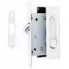 Комплект ручек с замком купе Extreza P401-WC под сантехническую завертку, белый F26