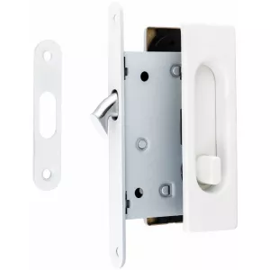 Комплект ручек с замком купе Extreza P401-WC под сантехническую завертку, белый F26