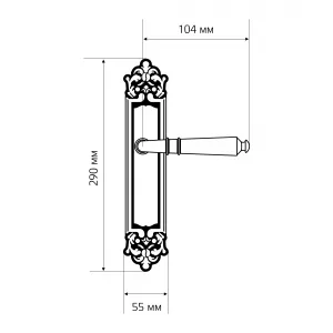 Дверная ручка на планке под цилиндр Extreza 