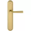 Дверная ручка Extreza "SANDRO" (Сандро) 332 на планке PL05 матовая латунь F02 без доп. запирания PASS
