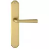 Дверная ручка Extreza "SANDRO" (Сандро) 332 на планке PL01 матовая латунь F02 без доп. запирания PASS