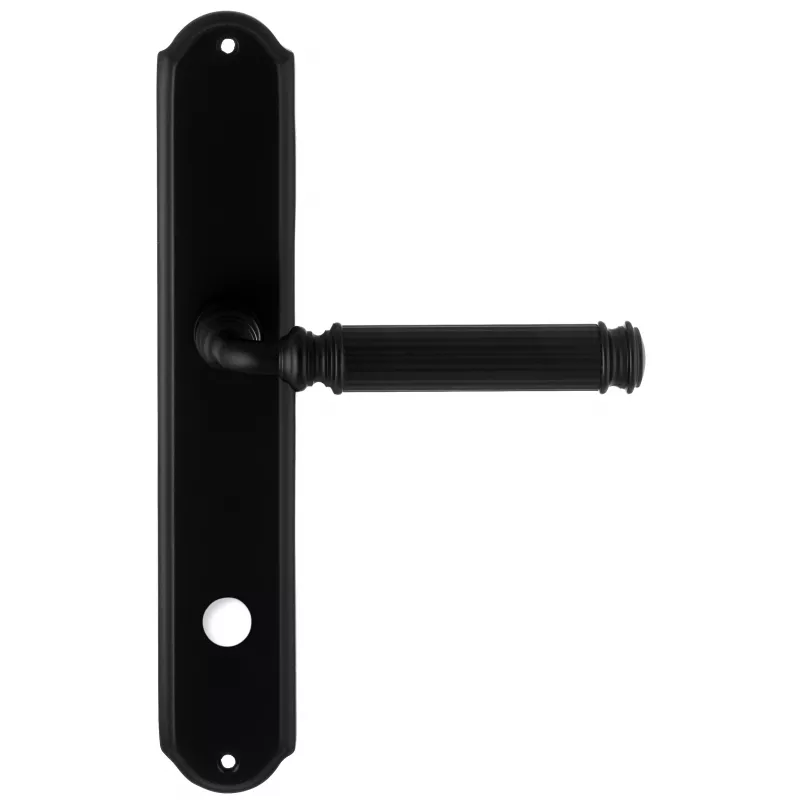 Дверная ручка Extreza "BENITO" (Бенито) 307 на планке PL01 черный матовый F22 сантехническая завертка WC