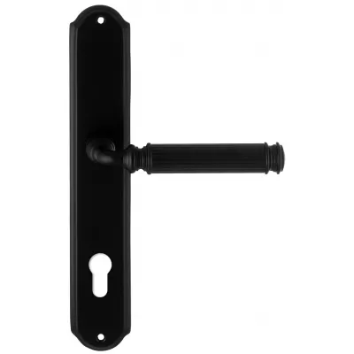 Дверная ручка Extreza "BENITO" (Бенито) 307 на планке PL01 черный матовый F22 под цилиндровый механизм CYL