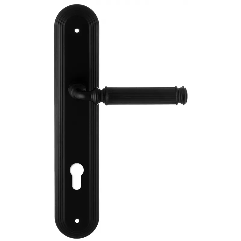 Дверная ручка Extreza "BENITO" (Бенито) 307 на планке PL05 черный F22 под цилиндровый механизм CYL