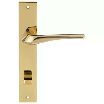 Дверная ручка Extreza Hi-Tech "GIRA" (Гира) 108 на планке PL13 полированная латунь PVD F06 сантехническая завертка WC