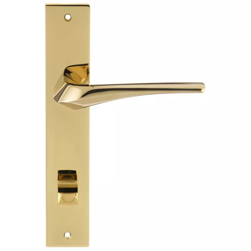 Дверная ручка Extreza Hi-Tech "GIRA" (Гира) 108 на планке PL13 полированная латунь PVD F06 сантехническая завертка WC