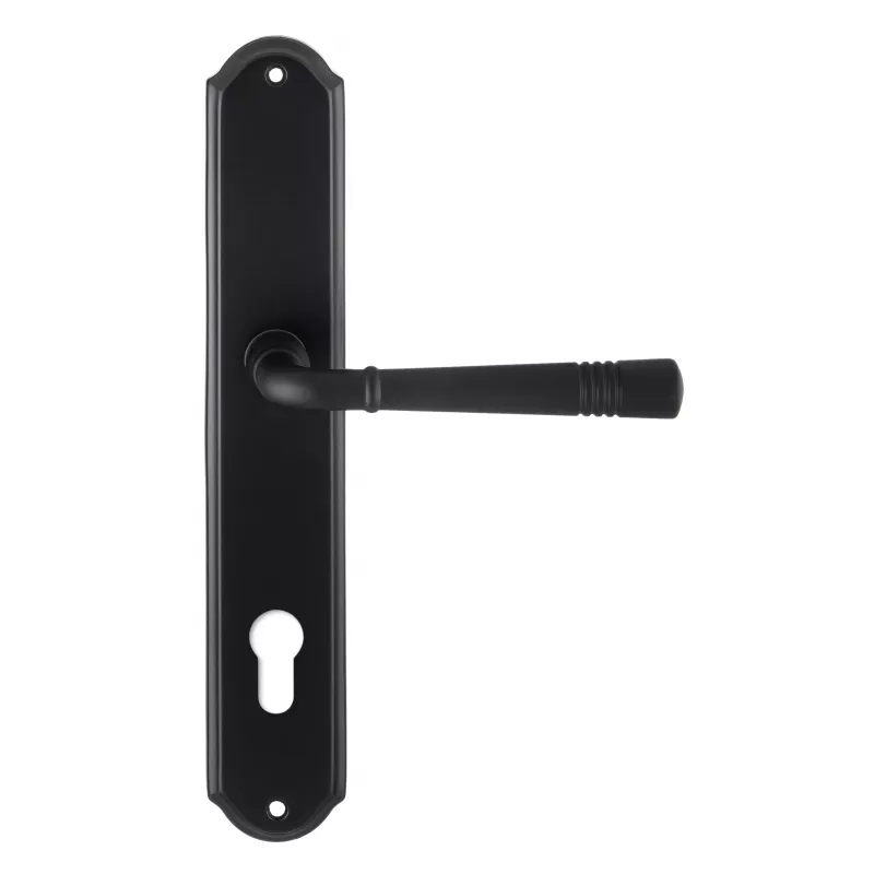 Дверная ручка Extreza "GUSTO" 334 на планке PL01 черный F22 под цилиндровый механизм CYL