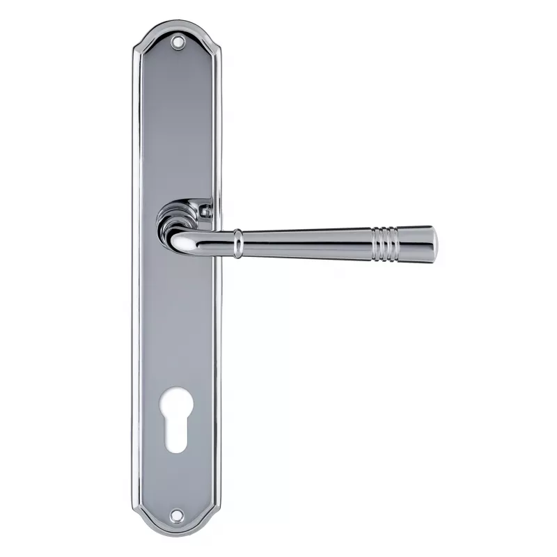 Дверная ручка Extreza "GUSTO" 334 на планке PL01 полированный хром F04 под цилиндровый механизм CYL