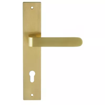 Дверная ручка на планке под цилиндр Extreza Hi-Tech "RUBI" 132 PL13-CYL-85 матовая латунь PVD F08