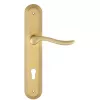 Дверная ручка Extreza "TOLEDO" (Толедо) 323 на планке PL05 матовая латунь F02 под цилиндровый механизм CYL