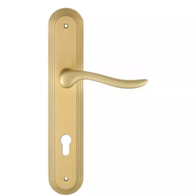 Дверная ручка Extreza "TOLEDO" (Толедо) 323 на планке PL05 матовая латунь F02 под цилиндровый механизм CYL