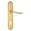 Дверная ручка Extreza "TOLEDO" (Толедо) 323 на планке PL03 матовая латунь F02 под цилиндровый механизм CYL