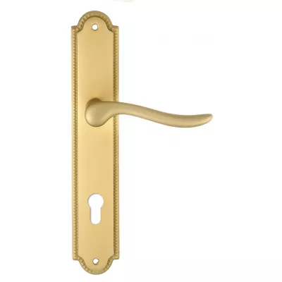 Дверная ручка Extreza "TOLEDO" (Толедо) 323 на планке PL03 матовая латунь F02 под цилиндровый механизм CYL