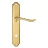 Дверная ручка Extreza "TOLEDO" (Толедо) 323 на планке PL03 матовая латунь F02 сантехническая завертка WC