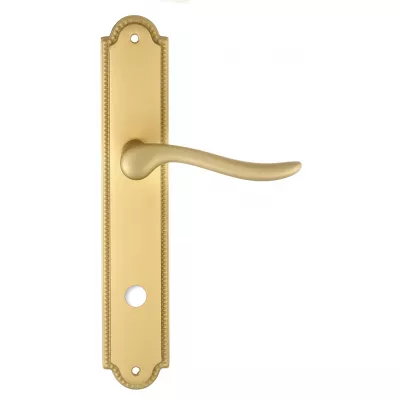 Дверная ручка Extreza "TOLEDO" (Толедо) 323 на планке PL03 матовая латунь F02 сантехническая завертка WC