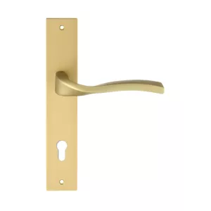 Дверная ручка на планке Extreza PERLA-PL13-CYL-85-F02 (PERLA 114) матовая латунь