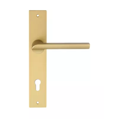 Дверная ручка на планке Extreza Hi-Tech "SANTA" 128 PL13-CYL-85 матовая латунь F02