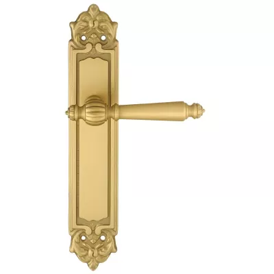 Дверная ручка Extreza "DANIEL" (Даниел) 308 на планке PL02 матовая латунь F02 без доп. запирания PASS