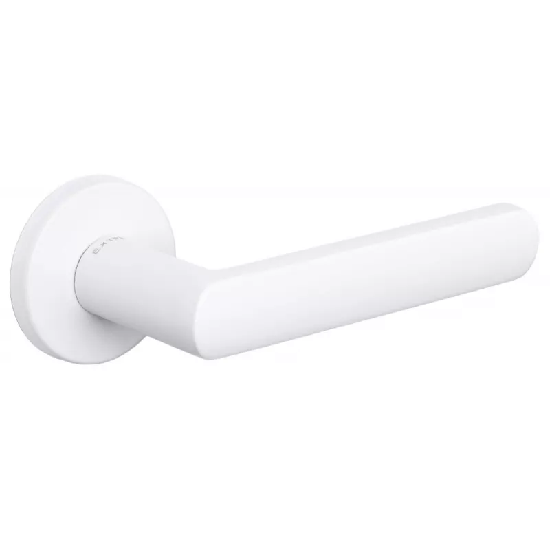 Дверная ручка Extreza Hi-Tech "AQUA" 113 круглая розетка R12 (7 мм) белый матовый F26
