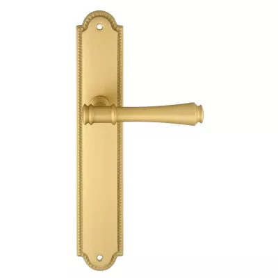 Дверная ручка Extreza "PIERO" (Пиеро) 326 на планке PL03 матовая латунь F02 без доп. запирания PASS