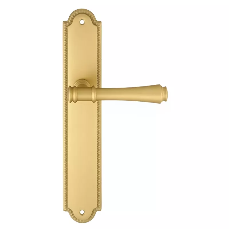 Дверная ручка Extreza "PIERO" (Пиеро) 326 на планке PL03 матовая латунь F02 без доп. запирания PASS