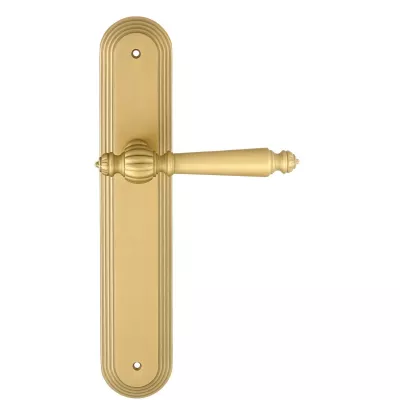 Дверная ручка Extreza "DANIEL" (Даниел) 308 на планке PL05 матовая латунь F02 без доп. запирания PASS
