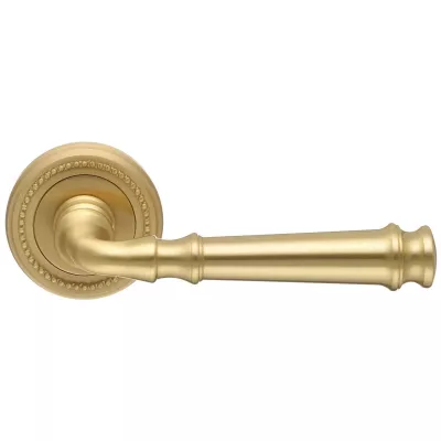 Дверная ручка Extreza "BONO" (Боно) 328 на розетке R03 матовая латунь / глянец F02/F07