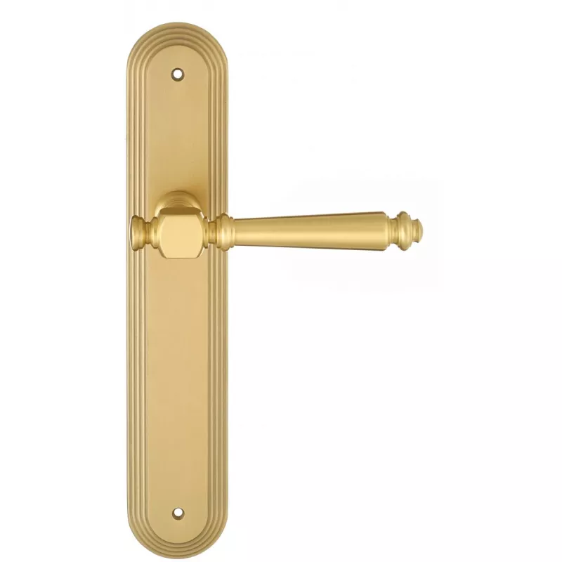 Дверная ручка Extreza "VERONIKA" (Вероника) 325 на планке PL05 матовая латунь / глянец F02/F07 сантехническая завертка WC