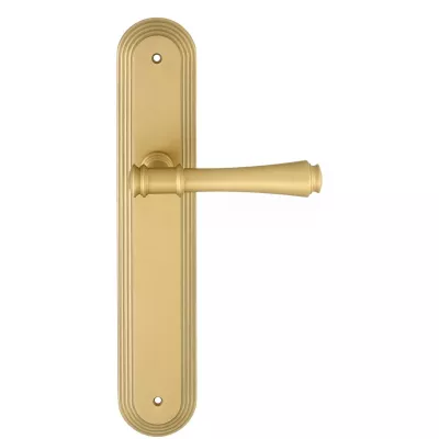 Дверная ручка Extreza "PIERO" (Пиеро) 326 на планке PL05 матовая латунь F02 без доп. запирания PASS