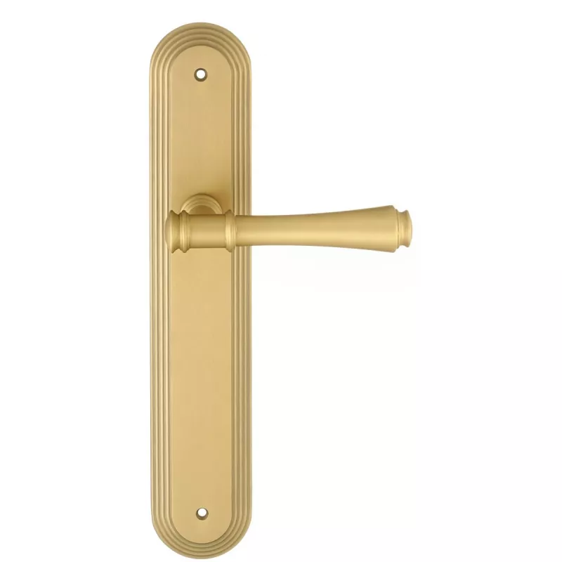 Дверная ручка Extreza "PIERO" (Пиеро) 326 на планке PL05 матовая латунь F02 без доп. запирания PASS