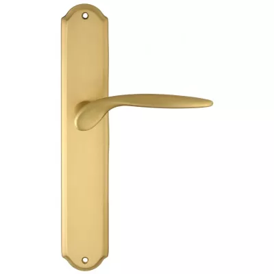 Дверная ручка Extreza "CALIPSO" (Калипсо) 311 на планке PL01 матовая латунь F02 без доп. запирания PASS