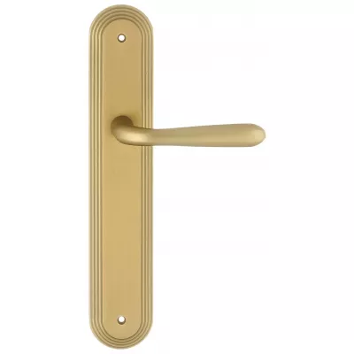 Дверная ручка Extreza "ALDO" (Альдо) 331 на планке PL05 матовая латунь F02 без доп. запирания PASS