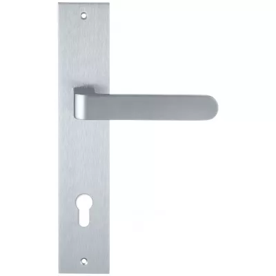 Дверная ручка на планке под цилиндр Extreza Hi-Tech "RUBI" 132 PL11-CYL-85 матовый хром F05