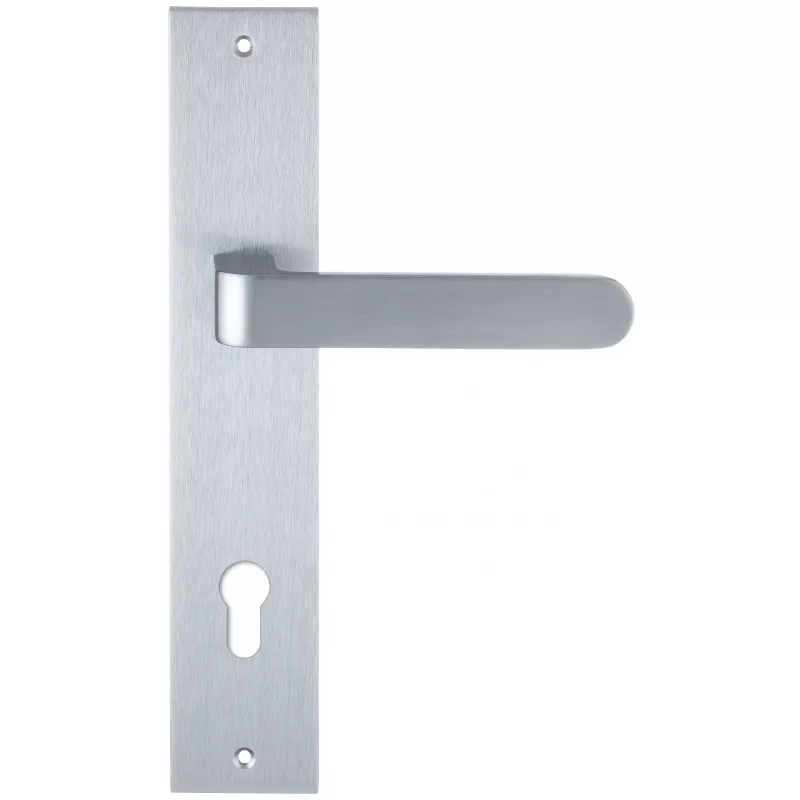 Дверная ручка на планке под цилиндр Extreza Hi-Tech "RUBI" 132 PL11-CYL-85 матовый хром F05