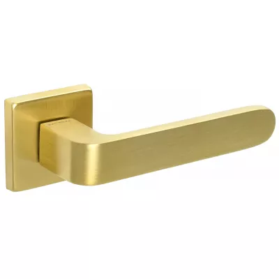 Дверная ручка Extreza Hi-Tech "RUBI" 121 квадратная розетка R11 (7 мм) матовая латунь PVD F08