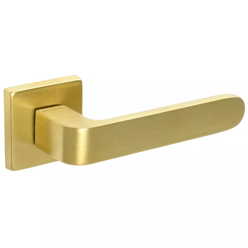 Дверная ручка Extreza Hi-Tech "RUBI" 121 квадратная розетка R11 (7 мм) матовая латунь PVD F08