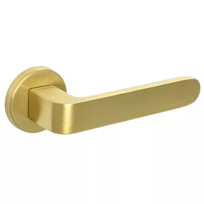 Дверная ручка Extreza Hi-Tech "RUBI" 121 круглая розетка R12 (7 мм) матовая латунь PVD F08