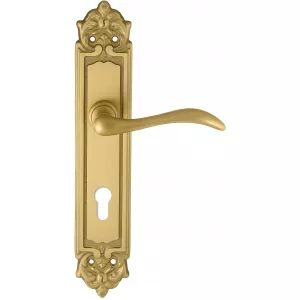 Дверная ручка на планке Extreza AGATA-PL02-CYL85-F02 (AGATA 310) матовая латунь