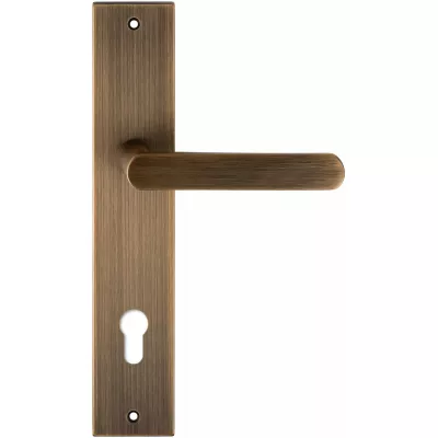 Дверная ручка на планке Extreza Hi-Tech "AQUA" 113 PL11-CYL-85 матовая бронза F03